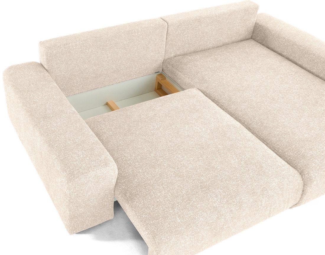 Canapé d'angle réversible convertible coffre en tissu moucheté Spice