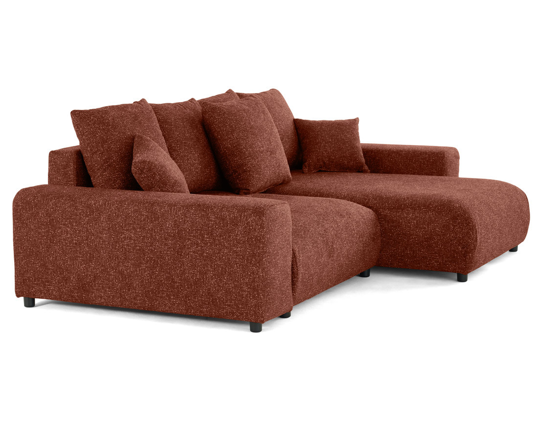 Canapé d'angle réversible convertible coffre en tissu moucheté Spice