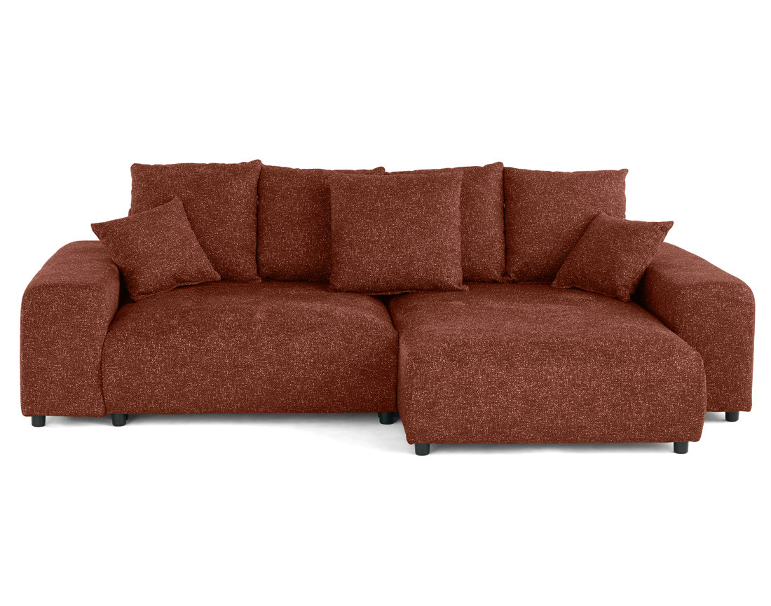 Canapé d'angle réversible convertible coffre en tissu moucheté Spice