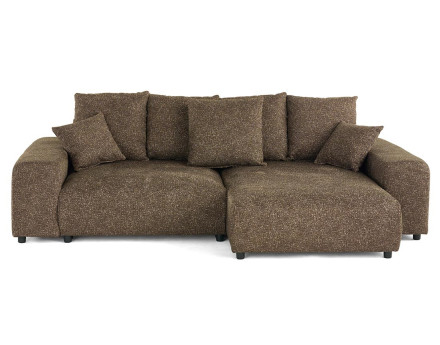 Canapé d'angle réversible convertible coffre en tissu moucheté Spice