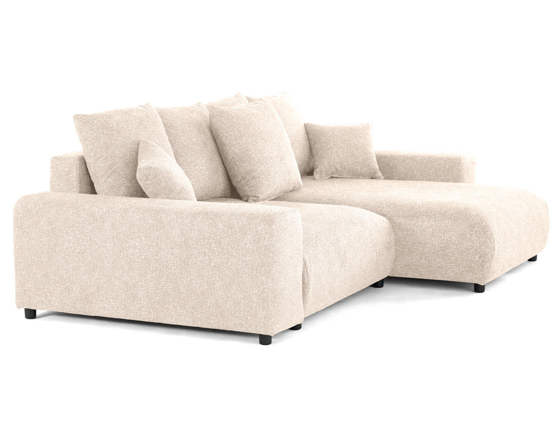Canapé d'angle réversible convertible coffre en tissu moucheté Spice