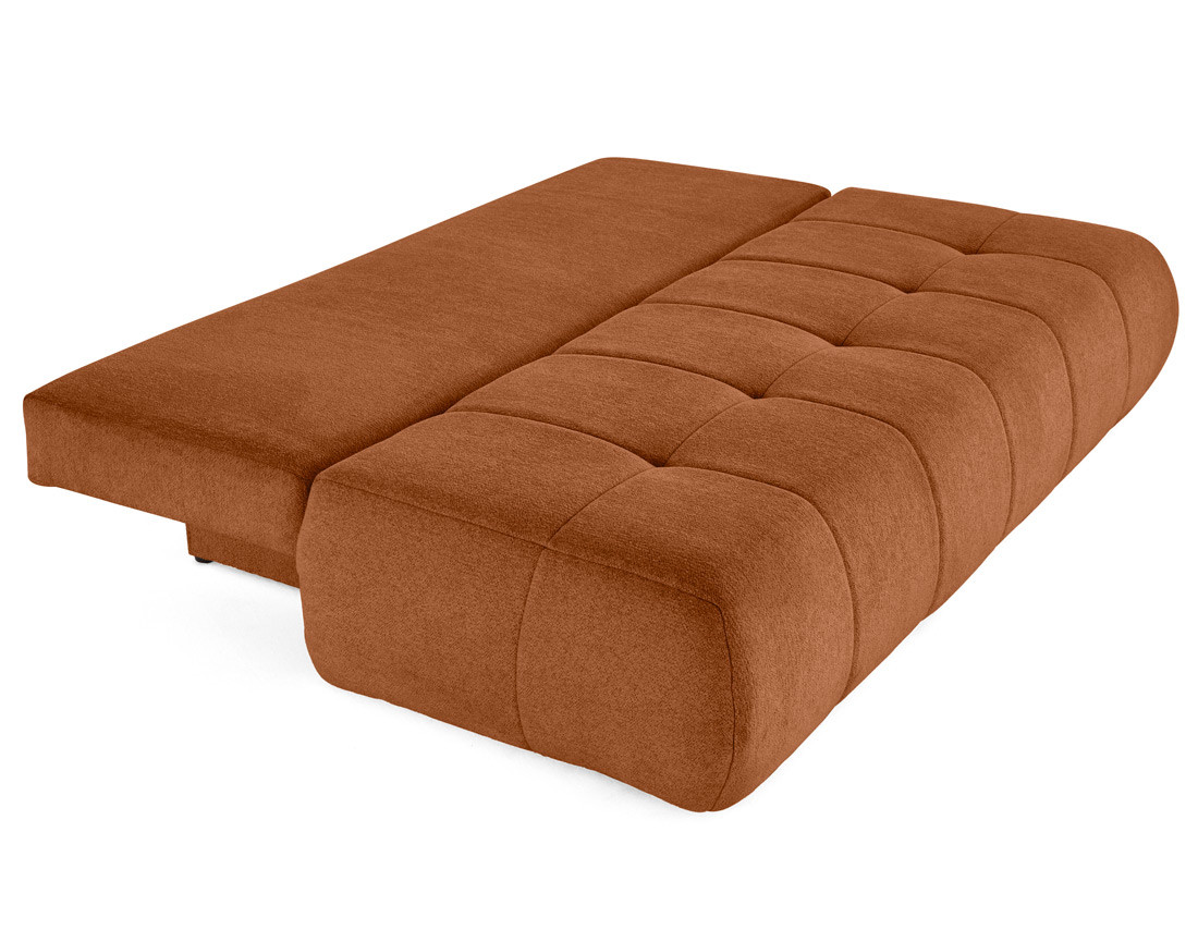 Canapé droit 3 places convertible avec coffre en tissu texturé Bowie