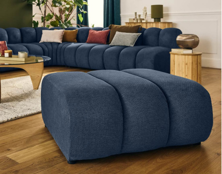 Pouf en tissu texturé Debbie