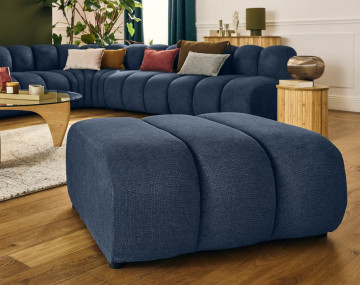 Pouf en tissu texturé Debbie
