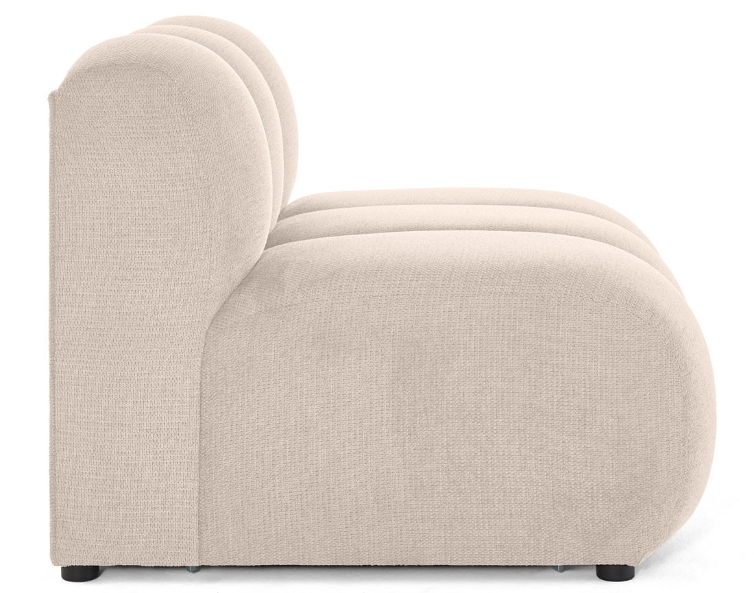 Module d'assise sans accoudoirs en tissu texturé Debbie