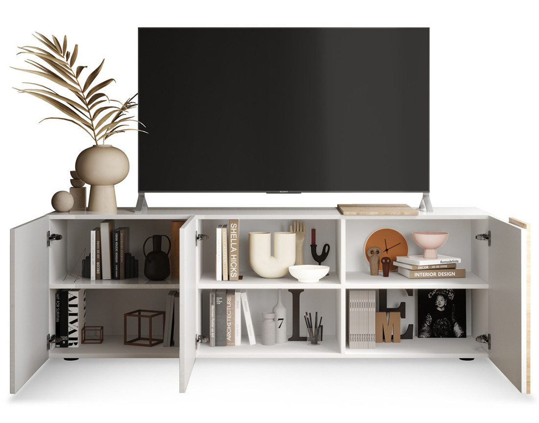 Meuble TV 3 portes 181 cm Leon