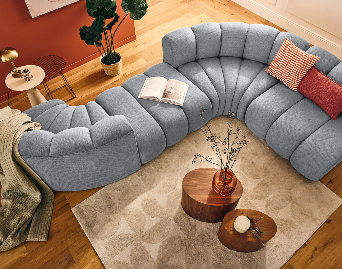 Module d'angle réversible en tissu texturé Debbie