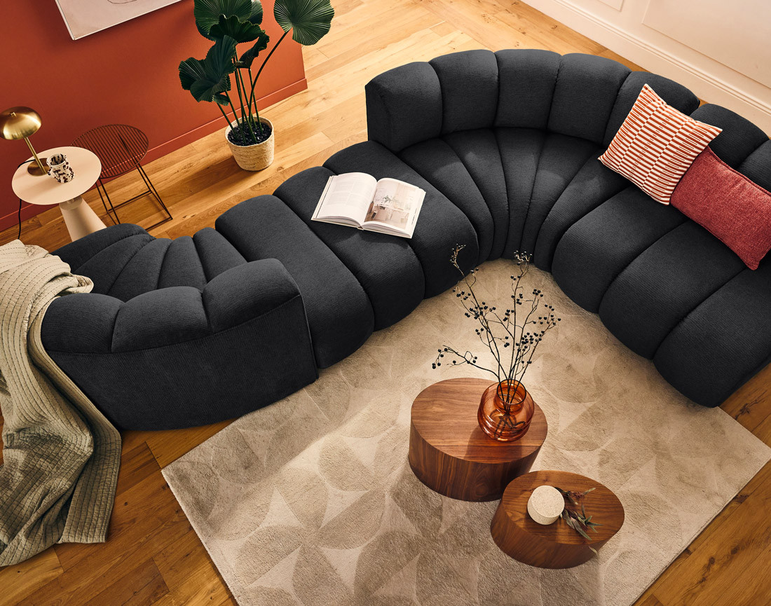 Module d'angle réversible en tissu texturé Debbie