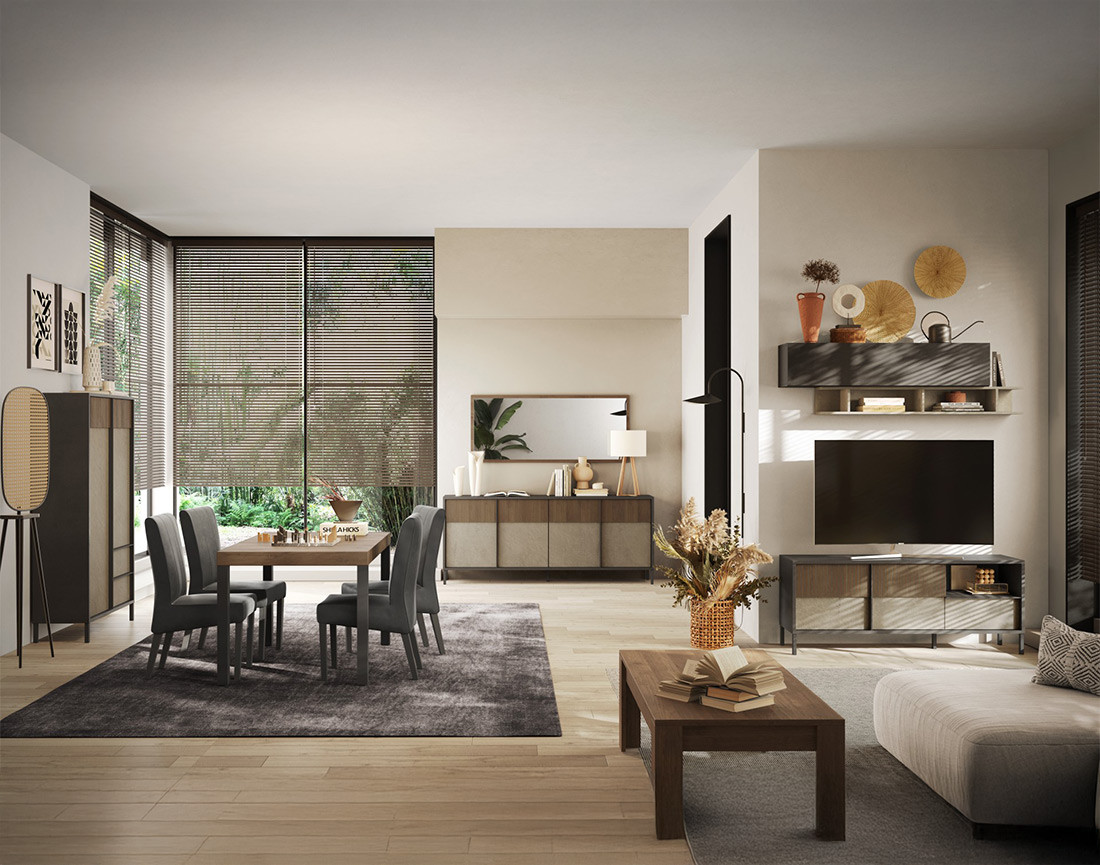 Meuble TV 2 portes et 1 tiroir 156 cm Jules