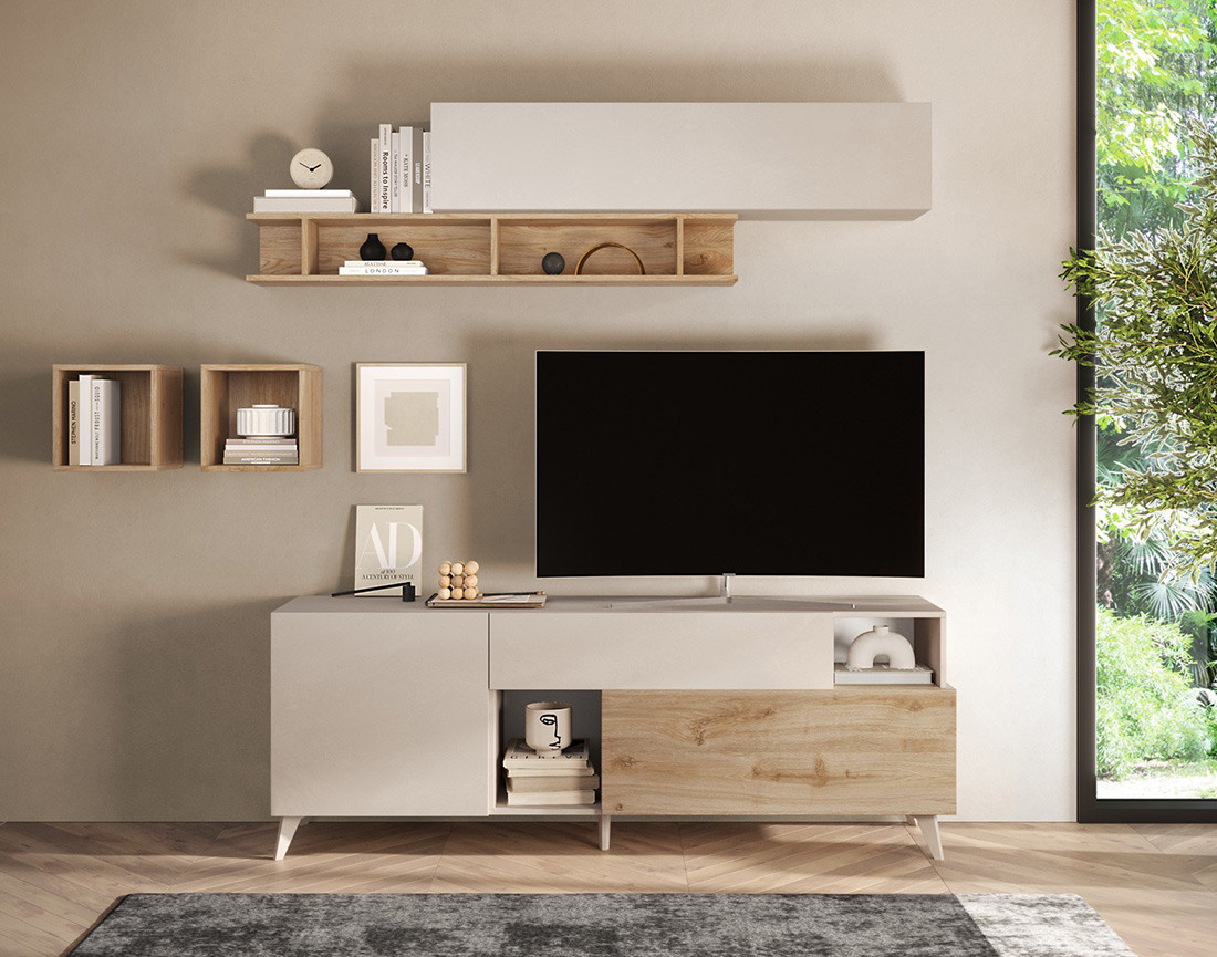 Meuble TV 2 portes et 1 tiroir 181 cm Estelle