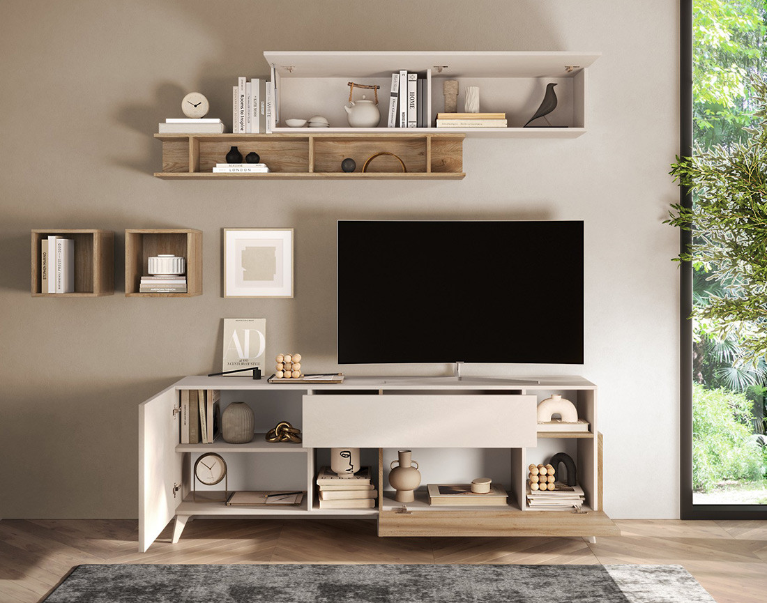 Meuble TV 2 portes et 1 tiroir 181 cm Estelle