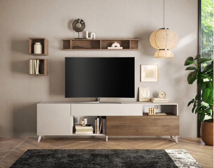 Meuble TV 2 portes et 1 tiroir 241 cm Estelle