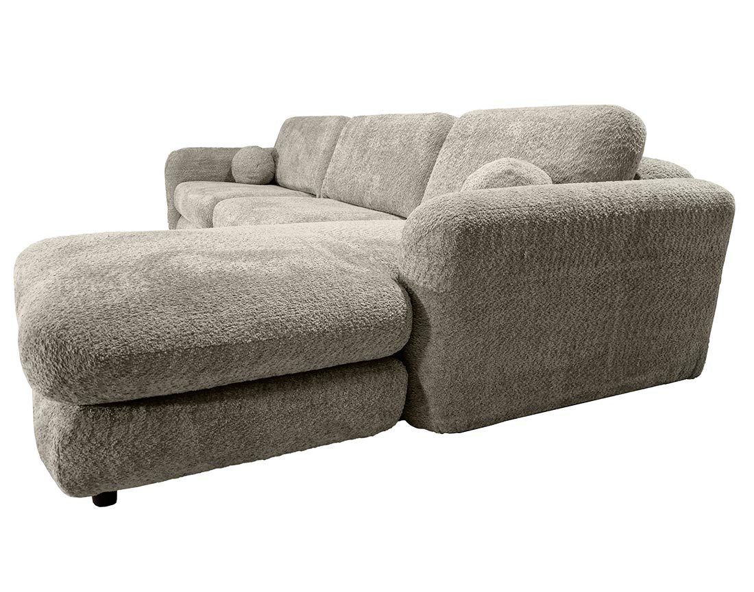 Canapé d'angle droit 4 places en tissu bouclette Rachel