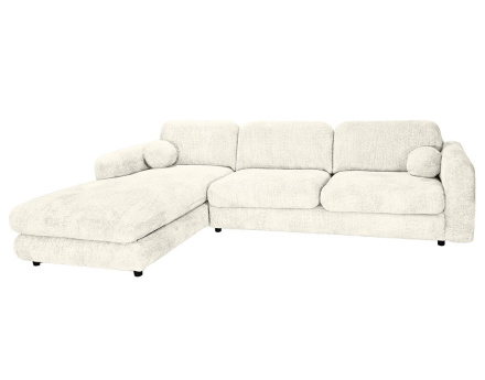 Canapé d'angle gauche 4 places en tissu bouclette Rachel