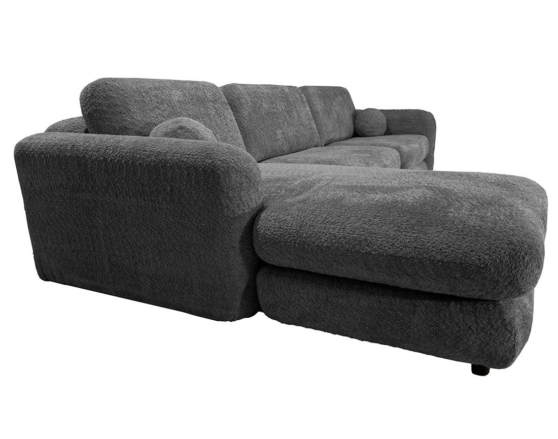 Canapé d'angle gauche 4 places en tissu bouclette Rachel