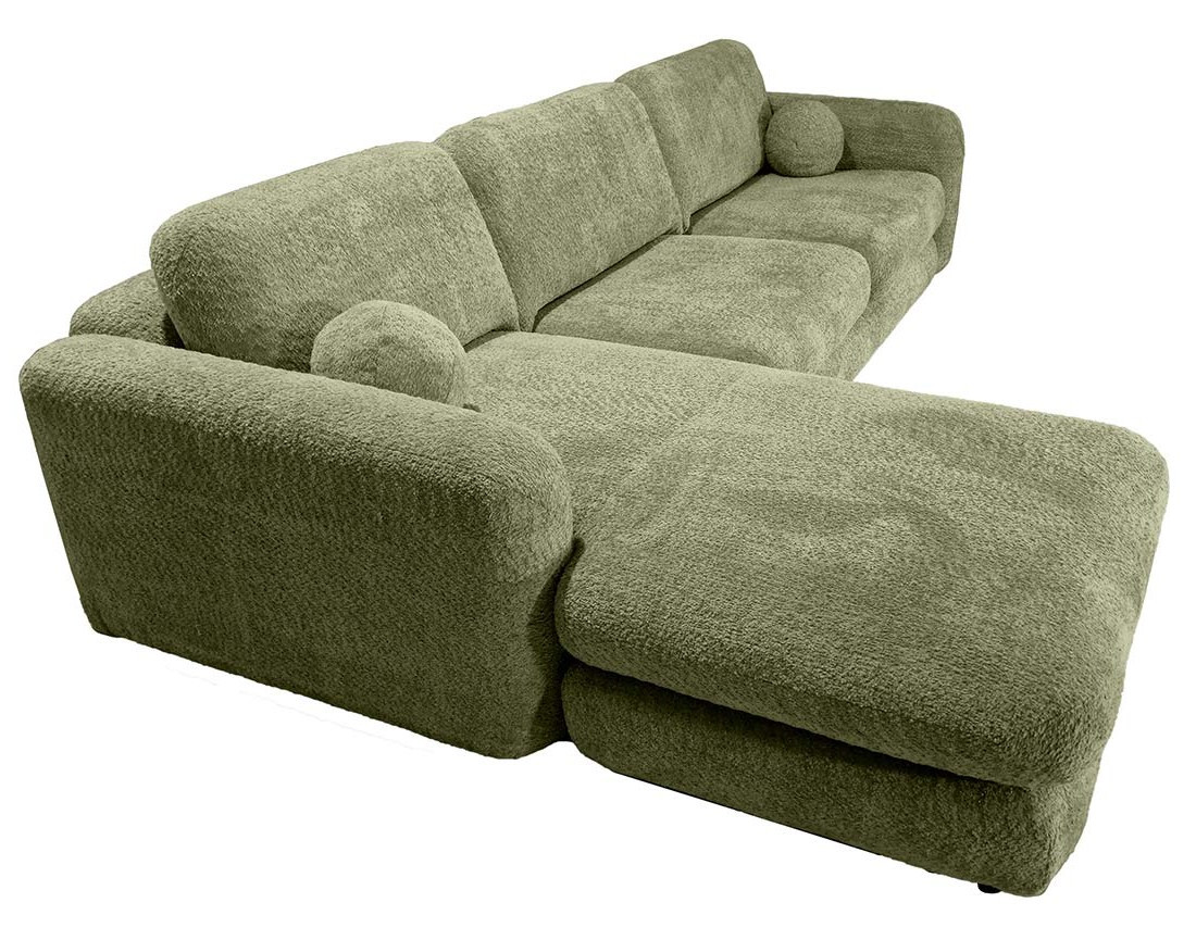 Canapé d'angle gauche 4 places en tissu bouclette Rachel