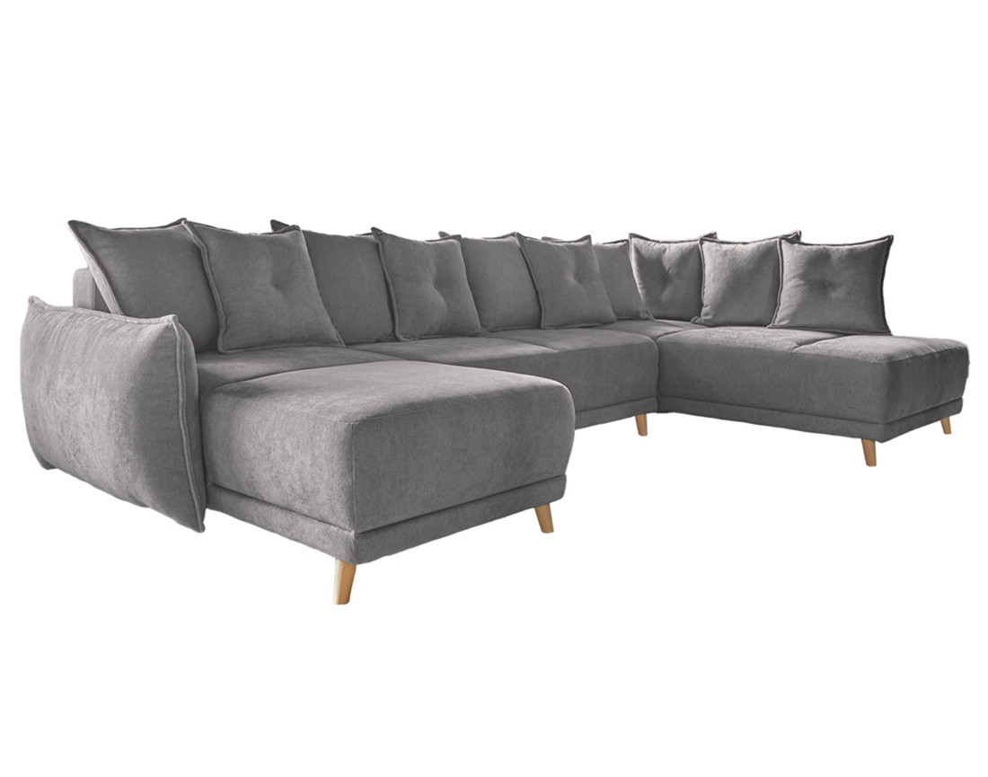 Lena - Canapé scandinave d'angle panoramique convertible droite