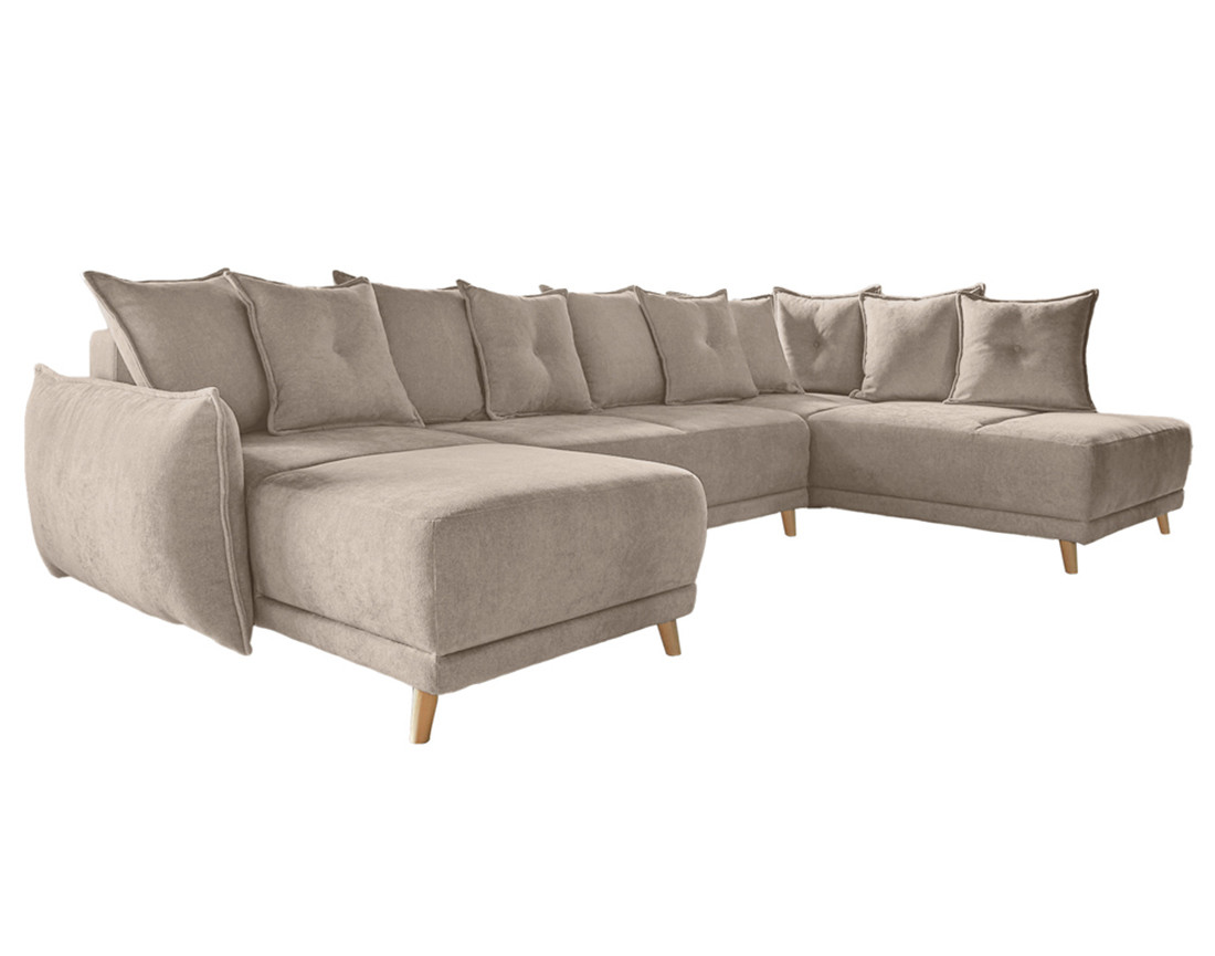 Lena - Canapé scandinave d'angle panoramique convertible droite