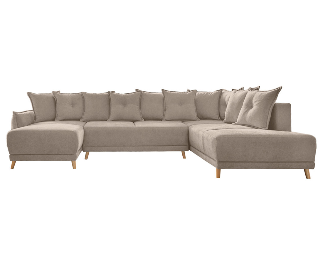 Lena - Canapé scandinave d'angle panoramique convertible droite