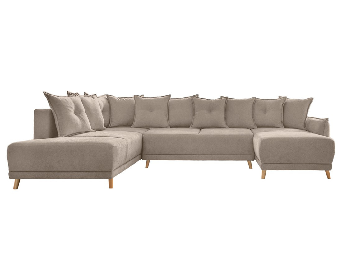 Lena - Canapé scandinave d'angle panoramique convertible gauche