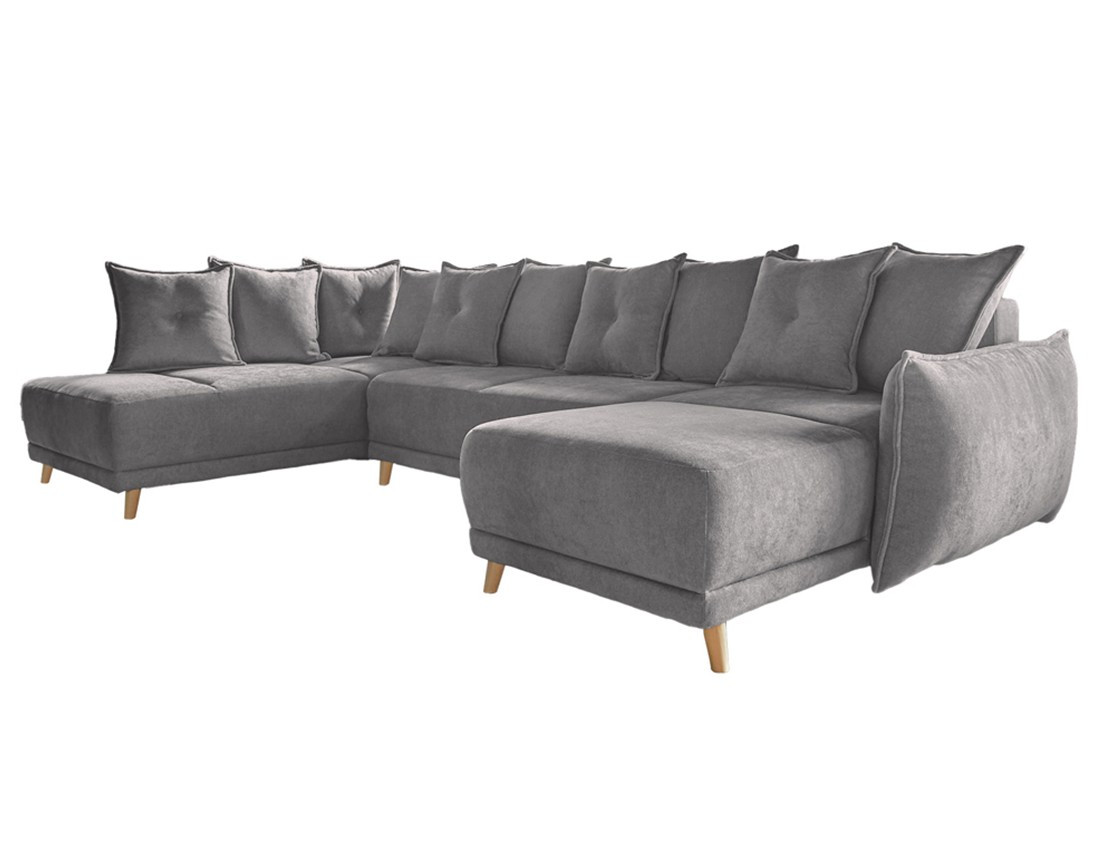 Lena - Canapé scandinave d'angle panoramique convertible gauche