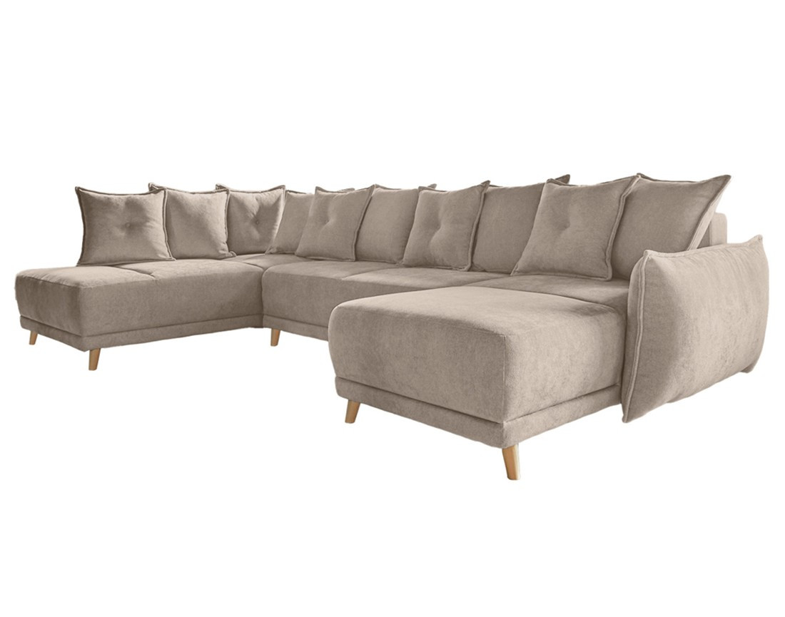 Lena - Canapé scandinave d'angle panoramique convertible gauche