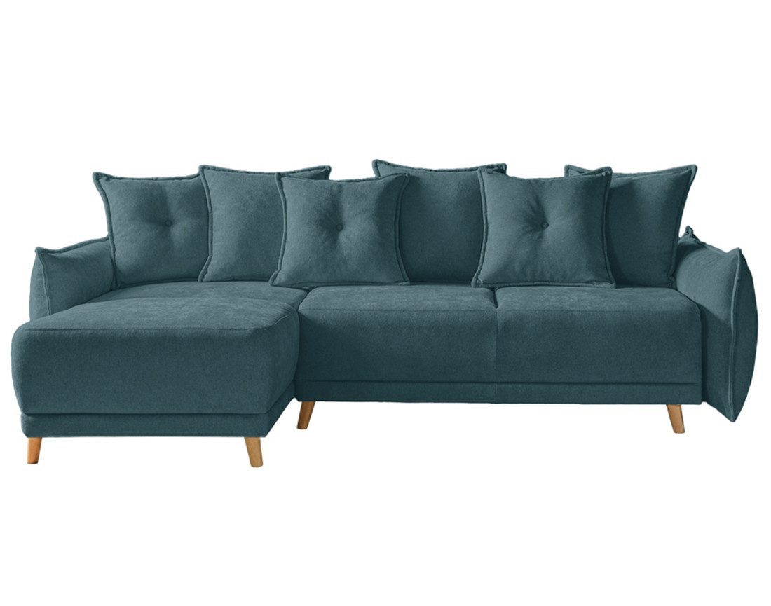 Lena - Canapé scandinave d'angle réversible convertible avec rangement