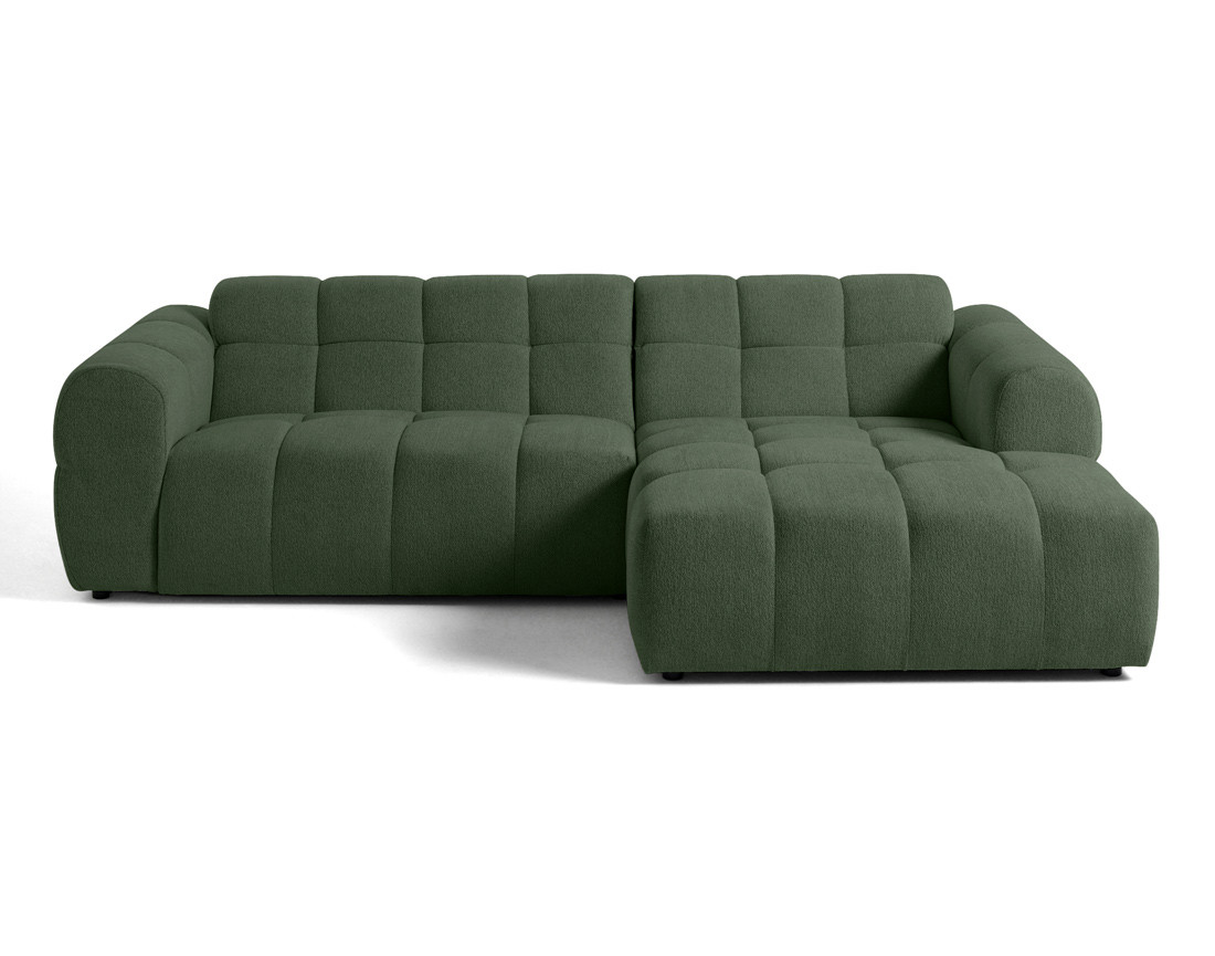 Canapé d'angle droit 4 places en tissu texturé Ray