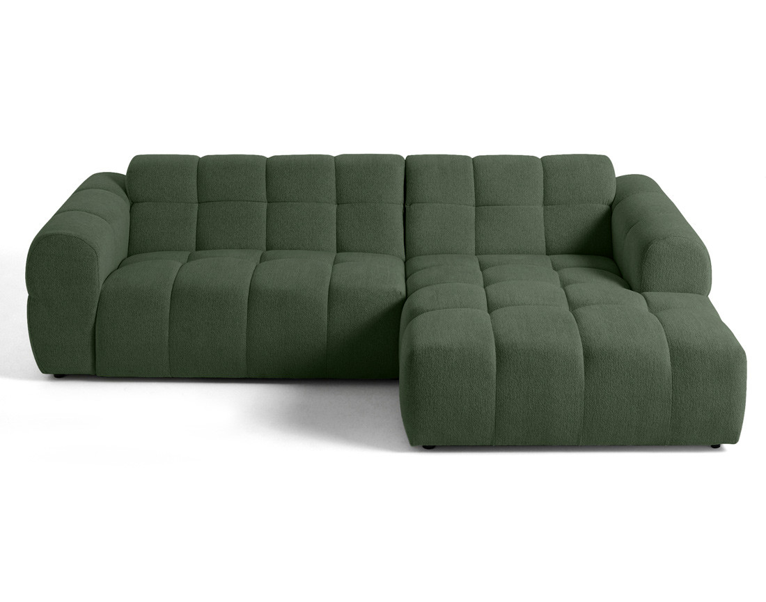 Canapé d'angle droit 4 places en tissu texturé Ray