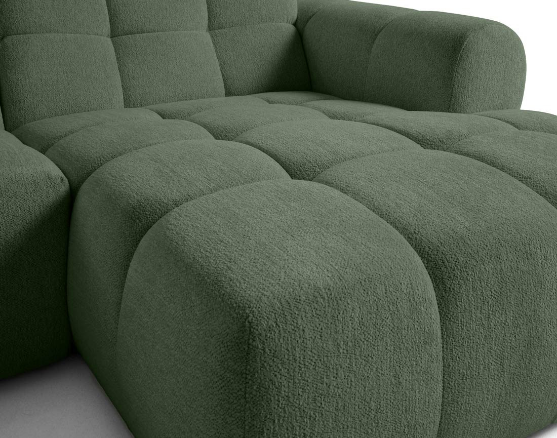 Canapé d'angle droit 4 places en tissu texturé Ray