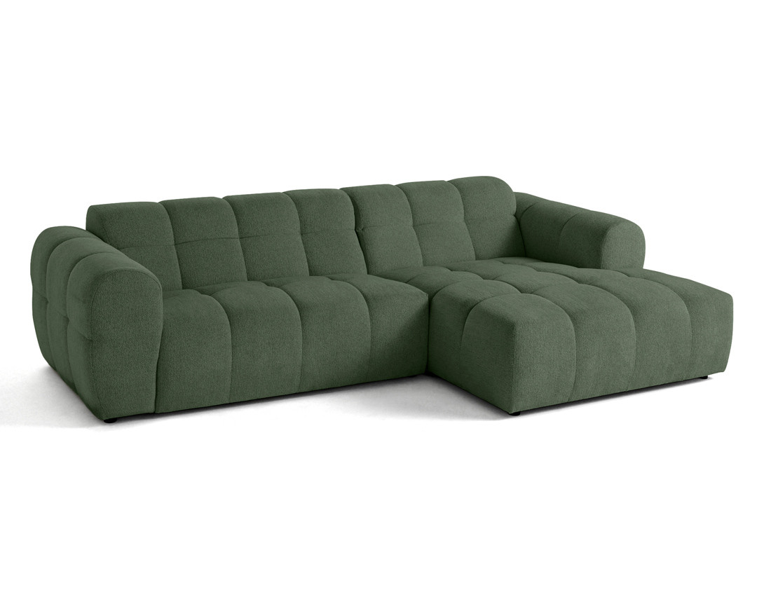 Canapé d'angle droit 4 places en tissu texturé Ray