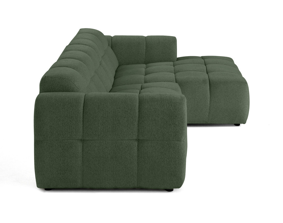 Canapé d'angle droit 4 places en tissu texturé Ray