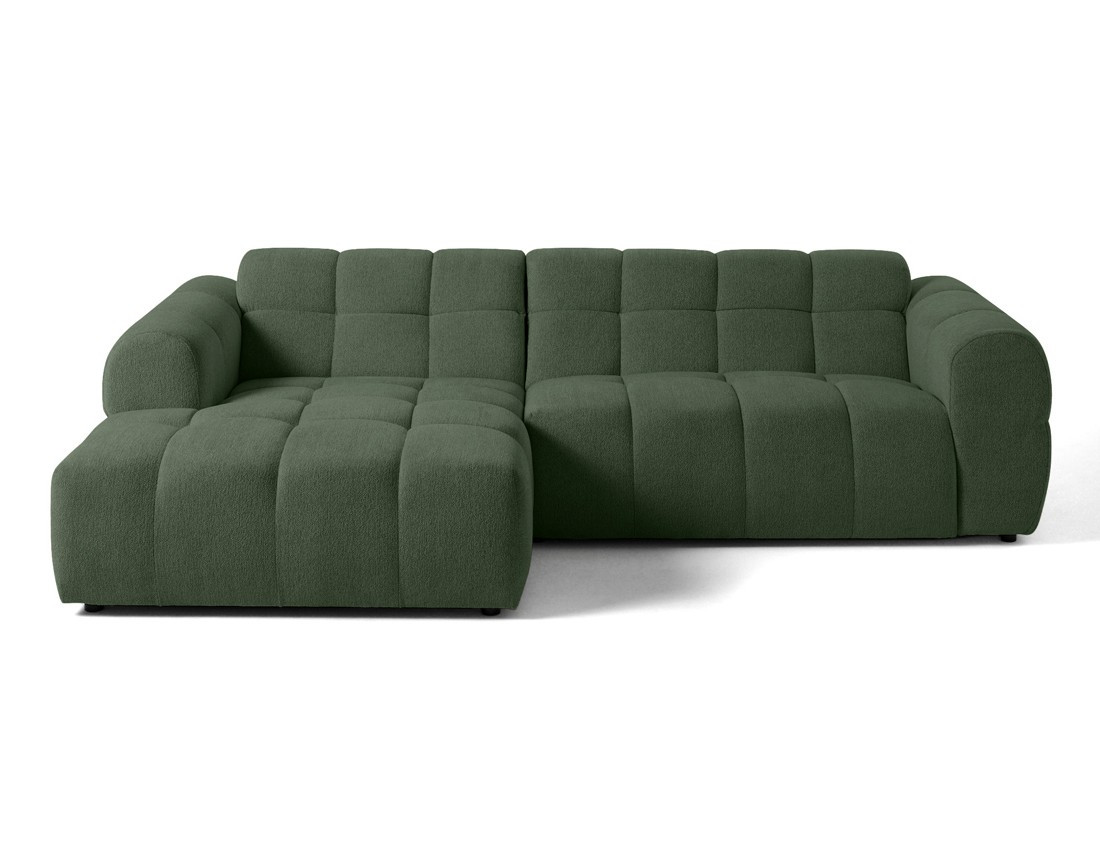 Canapé d'angle gauche 4 places en tissu texturé