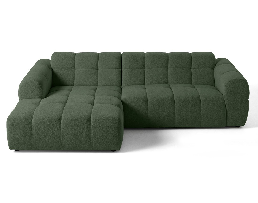 Canapé d'angle gauche 4 places en tissu texturé