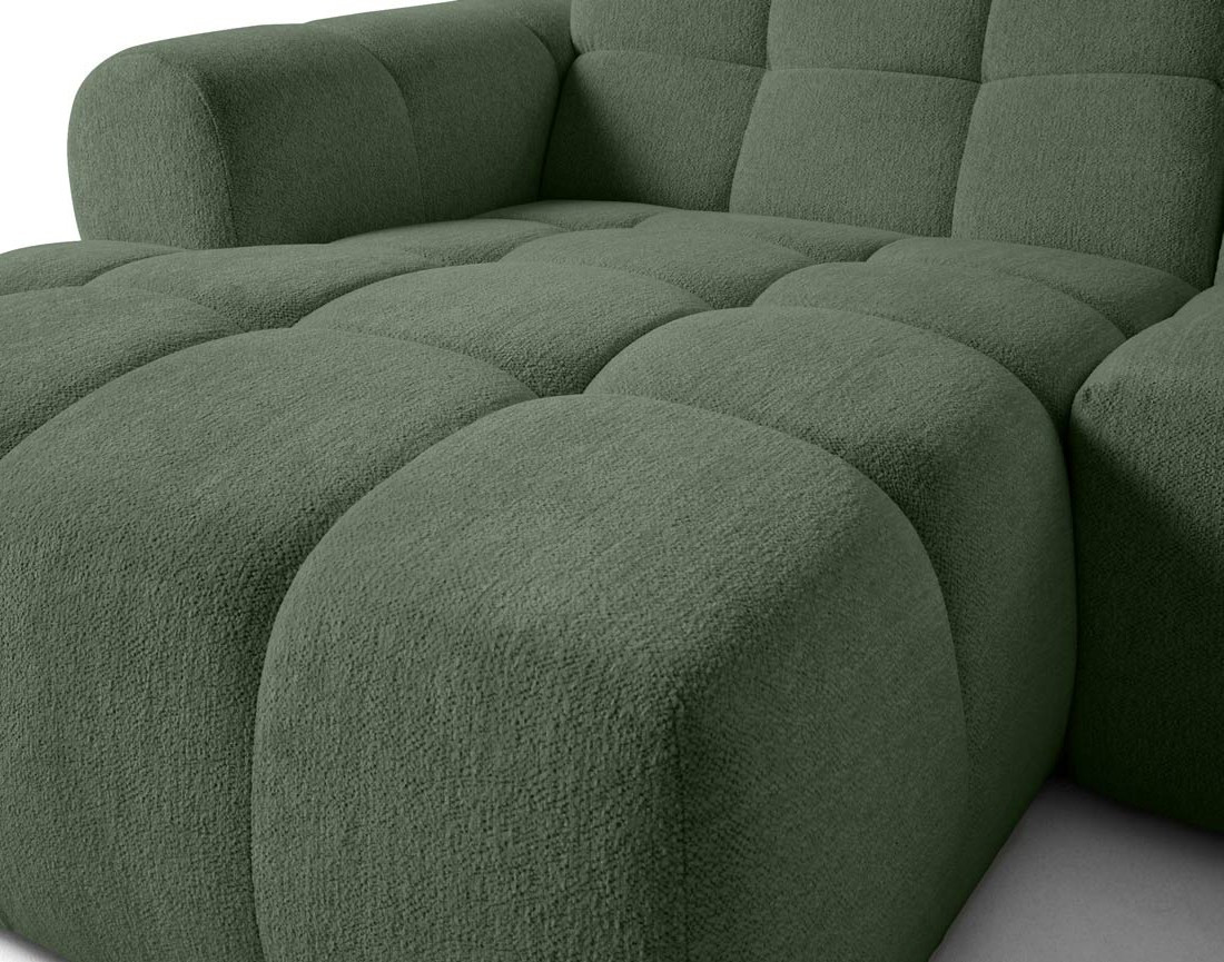 Canapé d'angle gauche 4 places en tissu texturé