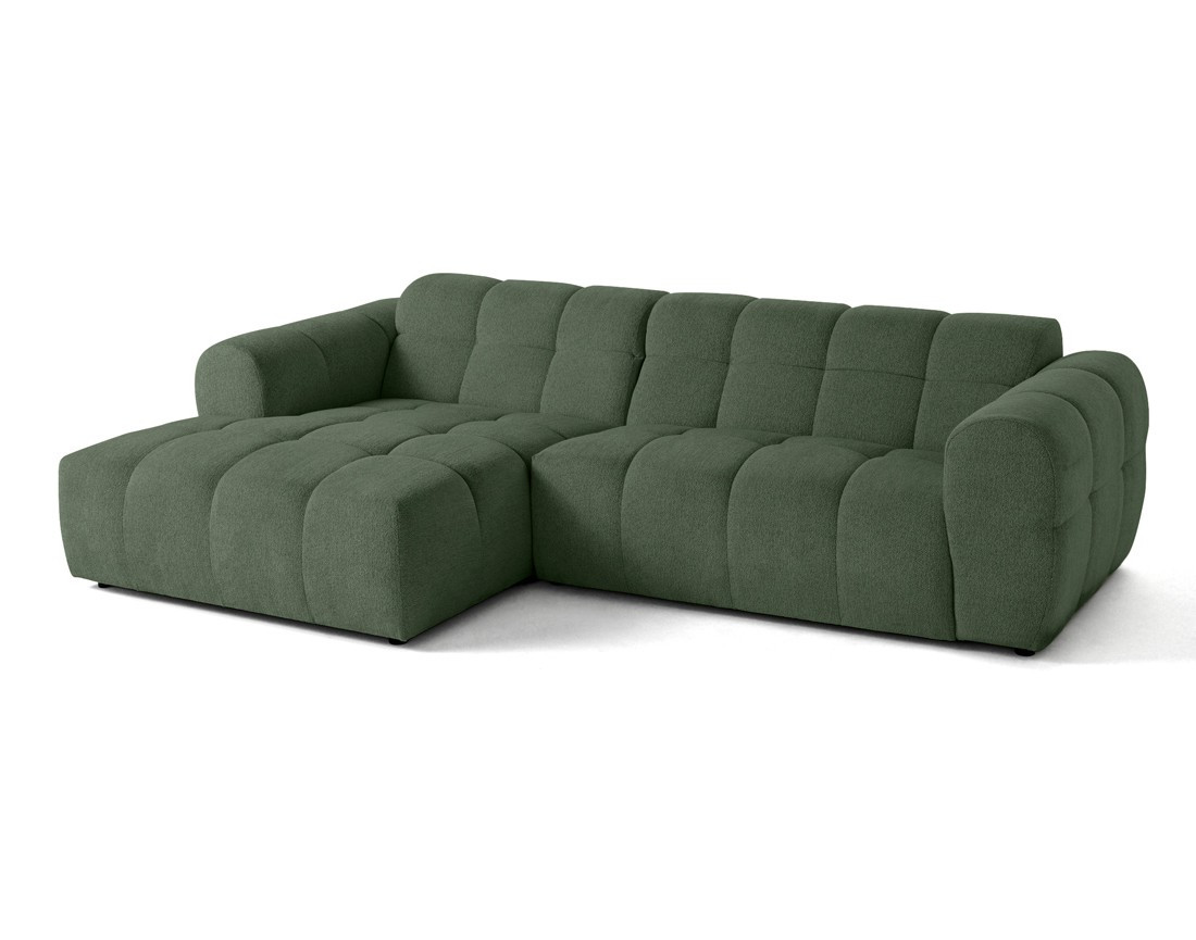 Canapé d'angle gauche 4 places en tissu texturé