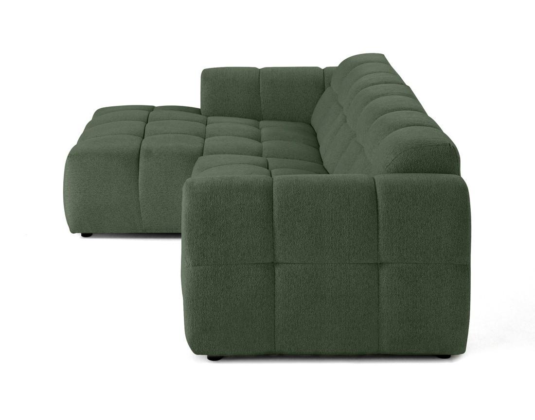 Canapé d'angle gauche 4 places en tissu texturé