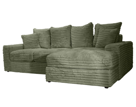 Canapé d'angle droit 4 places en fausse fourrure côtelée Andy