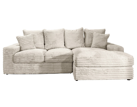 Canapé d'angle droit 4 places en fausse fourrure côtelée Andy