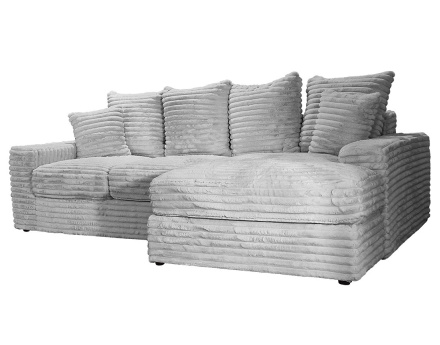 Canapé d'angle droit 4 places en fausse fourrure côtelée Andy