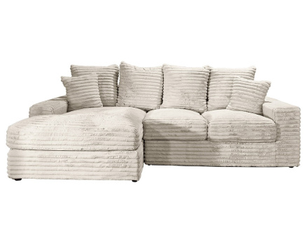 Canapé d'angle gauche 4 places en fausse fourrure côtelée Andy