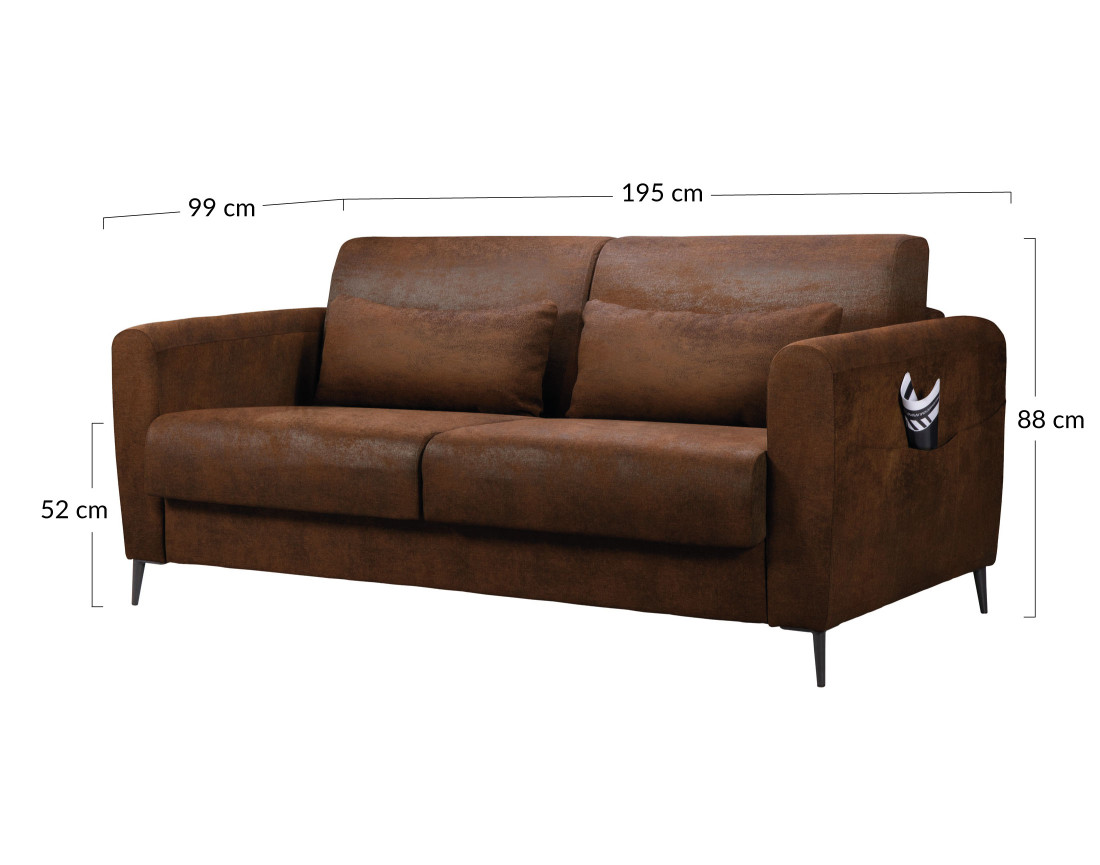 Canapé 3 places convertible industriel avec ouverture express pour couchage quotidien All