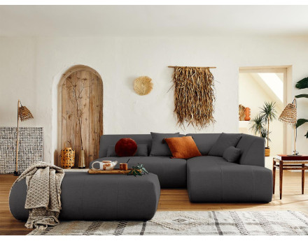 Canapé modulable d'angle droit 5 places - en tissu - Onyx