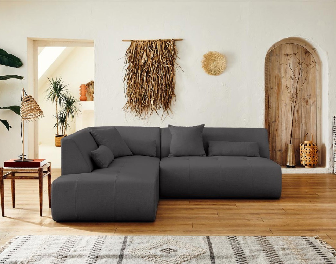 Onyx - canapé d'angle gauche modulable 5 places - en tissu