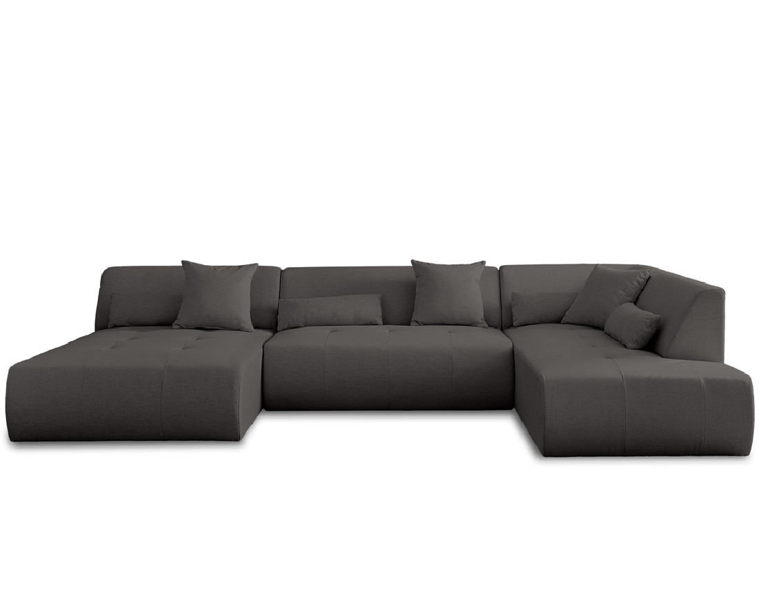 Canapé modulable panoramique d'angle droit 7 places - en tissu -Onyx
