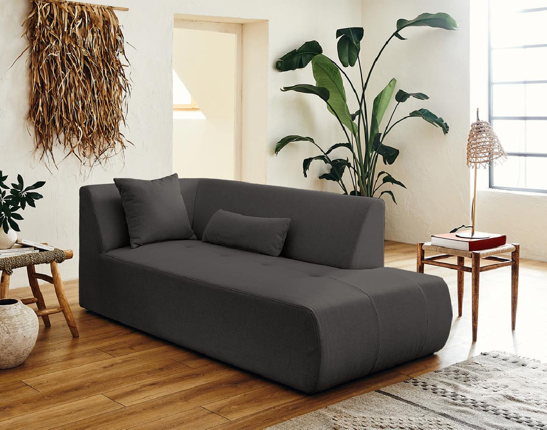 Canapé modulable panoramique d'angle droit 7 places - en tissu -Onyx