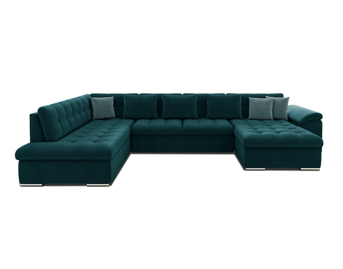 Chuck – canapé panoramique d'angle gauche convertible avec coffre au style contemporain