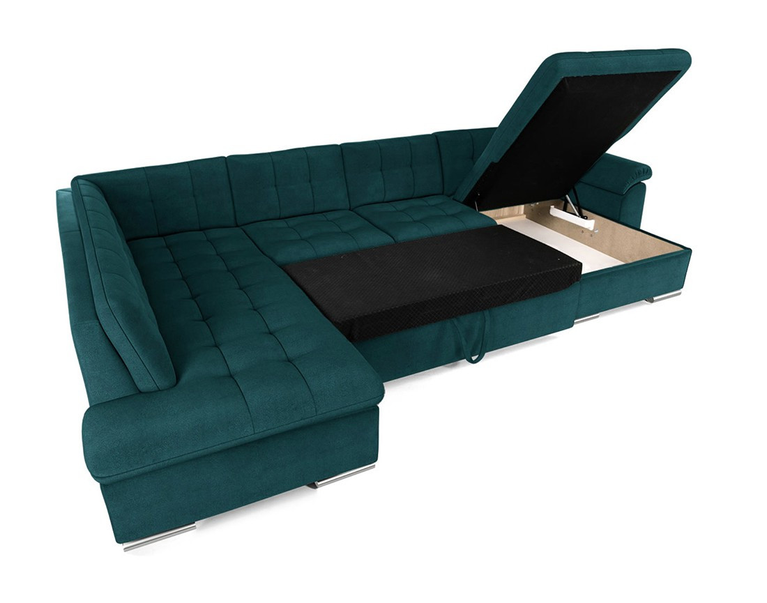 Chuck – canapé panoramique d'angle gauche convertible avec coffre au style contemporain