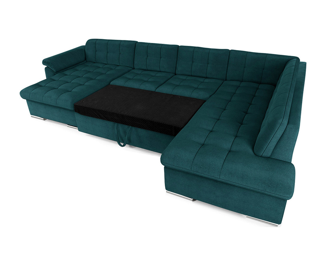 Chuck – canapé panoramique d'angle droit convertible avec coffre au style contemporain