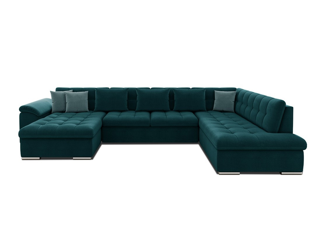 Chuck – canapé panoramique d'angle droit convertible avec coffre au style contemporain